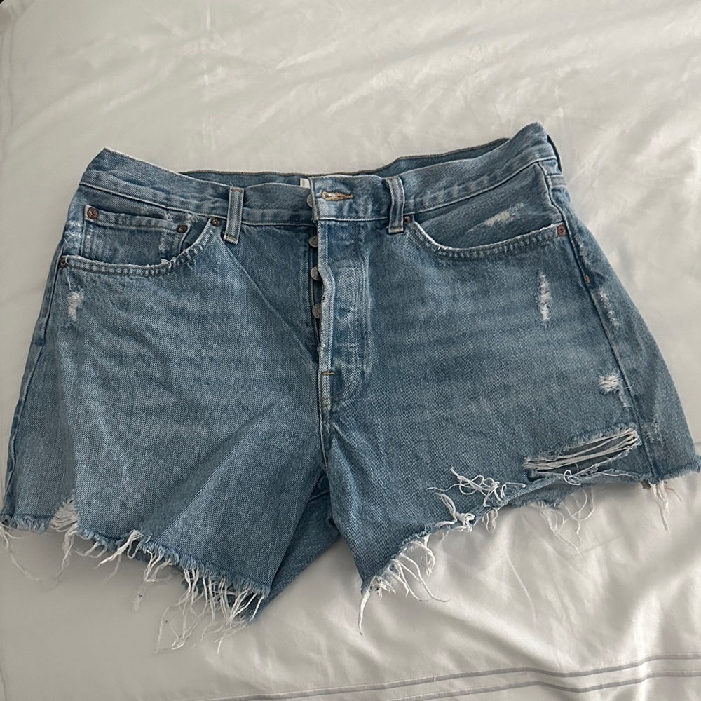 Agolde Parker Long Short in Light Blue